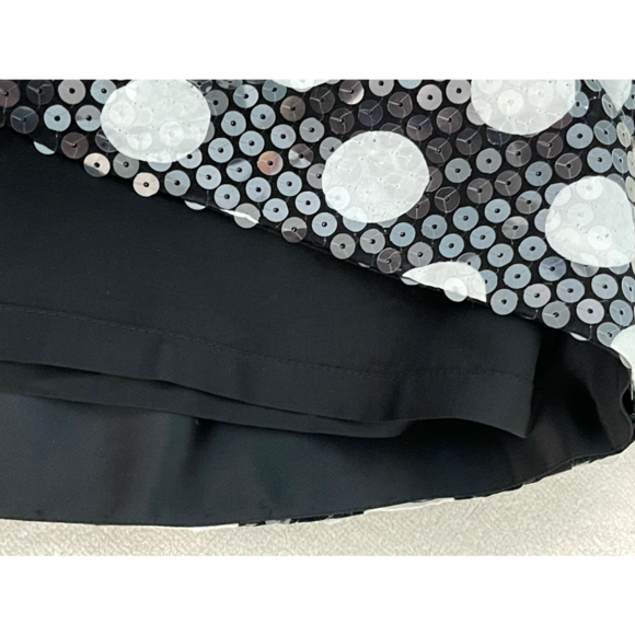 Sophisticate Bodycon Sheath Dress Black w/White Polka Dots & Sequins Size 9/10 - Picture 5 of 5